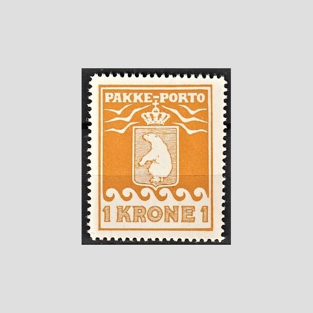 FRIMRKER GRNLAND | 1936 - AFA 18 - PAKKE-PORTO - 1 kr. orange bogtryk - Postfrisk