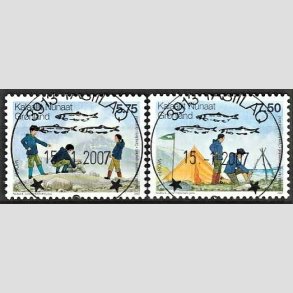 FRIMRKER GRNLAND | 2007 - AFA 484,485 - Europamrker - 5,75 + 7,50 kr. flerfarvet - Lux stemplet