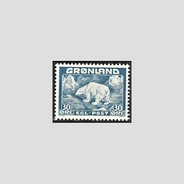 FRIMRKER GRNLAND | 1938 - AFA 6 - Isbjrn - 30 re bl - Postfrisk