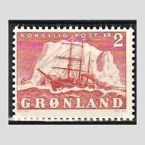 FRIMRKER GRNLAND | 1950 - AFA 35 - Gustav Holm - 2 kr. rd - Postfrisk