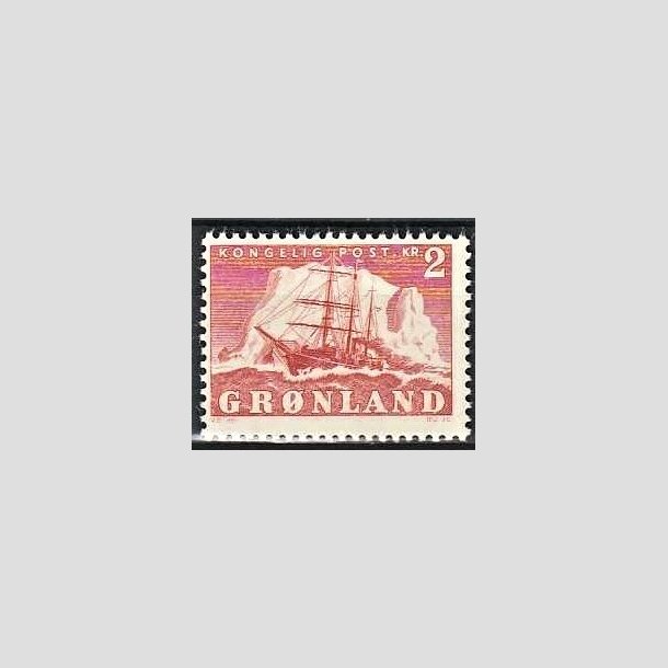 FRIMRKER GRNLAND | 1950 - AFA 35 - Gustav Holm - 2 kr. rd - Postfrisk