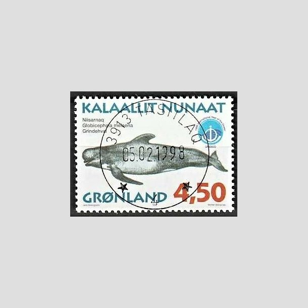 FRIMRKER GRNLAND | 1998 - AFA 321 - Grnlandske hvaler III. - 4,50 kr. matrd/flerfarvet - Lux stemplet