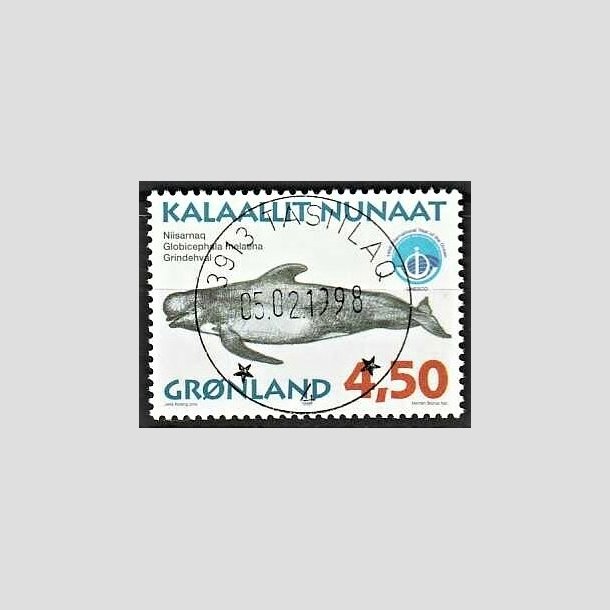 FRIMRKER GRNLAND | 1998 - AFA 321 - Grnlandske hvaler III. - 4,50 kr. matrd/flerfarvet - Lux stemplet