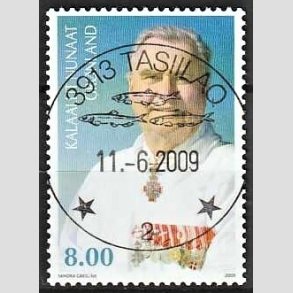 FRIM�RKER GR�NLAND | 2009 - AFA 536 - Prins Henrik 75�r. - 8,00 kr. flerfarvet - Lux stemplet