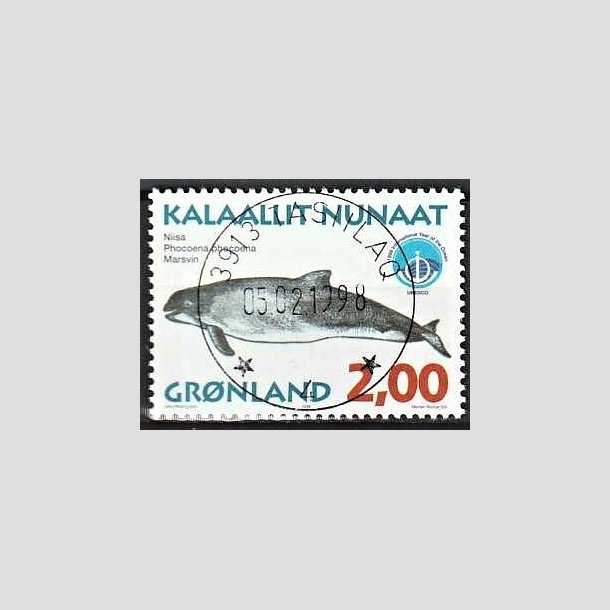 FRIMRKER GRNLAND | 1998 - AFA 319 - Grnlandske hvaler III - 2,00 kr. matrd/flerfarvet - Lux stemplet