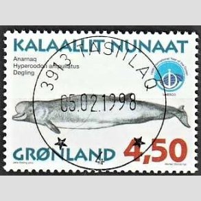 FRIM�RKER GR�NLAND | 1998 - AFA 322 - Gr�nlandske hvaler III - 4,50 kr. matr�d/flerfarvet - Lux stemplet