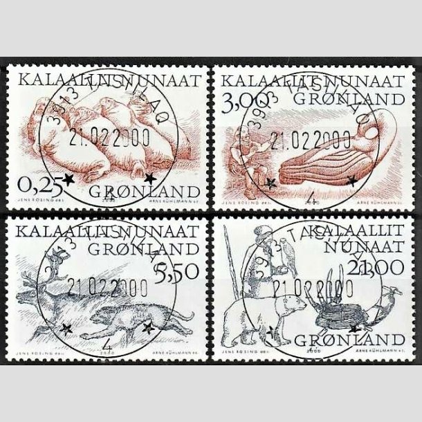 FRIMRKER GRNLAND | 2000 - AFA 352-55 - Arktiske vikinger II. - 0,25 - 21,00 kr. flerfarvet - Lux stemplet