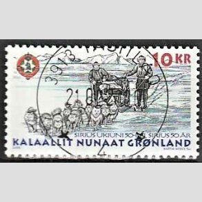 FRIM�RKER GR�NLAND | 2000 - AFA 357 - Sl�depatruljen Sirius 50 �r. - 10,00 kr. flerfarvet - Lux stemplet