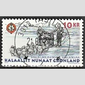 FRIM�RKER GR�NLAND | 2000 - AFA 357 - Sl�depatruljen Sirius 50 �r. - 10,00 kr. flerfarvet - Lux stemplet