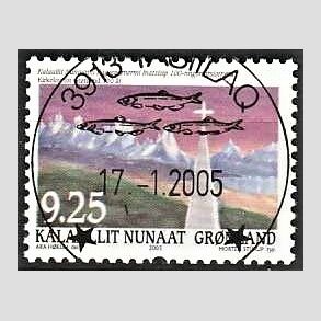 FRIM�RKER GR�NLAND | 2005 - AFA 439 - Kirkelov 100 �r. - 9,25 kr. flerfarvet - Lux stemplet