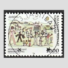 FRIM�RKER GR�NLAND | 1998 - AFA 328 - Europam�rker - 10,00 kr. flerfarvet - Lux stemplet