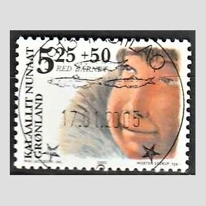 FRIM�RKER GR�NLAND | 2005 - AFA 440 - Red barnet - 5,25 + 0,50 kr. flerfarvet - Lux stemplet