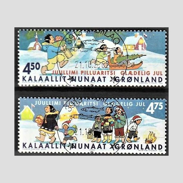 FRIMRKER GRNLAND | 2002 - AFA 399,400 - Jul - 4,50 + 4,75 kr. flerfarvet - Lux stemplet