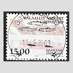FRIM�RKER GR�NLAND | 2003 - AFA 407 - Qaanaaq 50 �r - 15,00 kr. flerfarvet - Lux stemplet