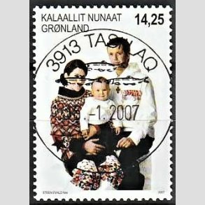 FRIM�RKER GR�NLAND | 2007 - AFA 490 - Prins Christian - 14,25 kr. flerfarvet - Lux stemplet