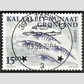 FRIM�RKER GR�NLAND | 2001 - AFA 376 - Europafrim�rke. - 15,00 kr. flerfarvet - Lux stemplet