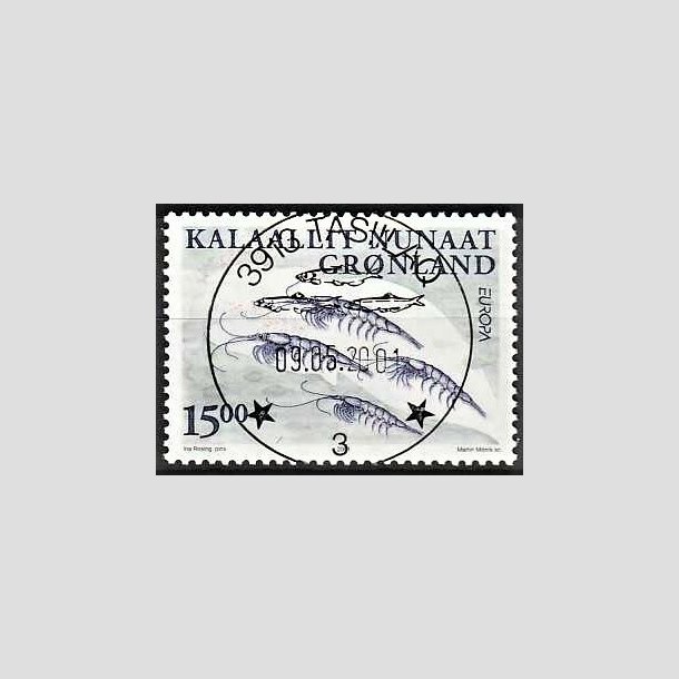 FRIMRKER GRNLAND | 2001 - AFA 376 - Europafrimrke. - 15,00 kr. flerfarvet - Lux stemplet