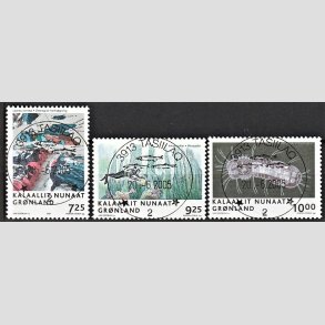 FRIM�RKER GR�NLAND | 2005 - AFA 446-48 - Videnskab I. - 7,25 - 10,00 kr. flerfarvet - Lux stemplet