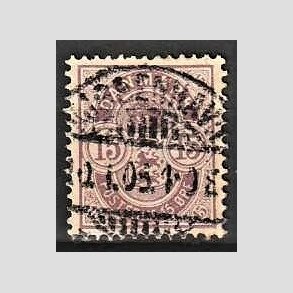 FRIM�RKER DANMARK | 1901-02 - AFA 38 - 15 �re gr�lilla - Lux Stemplet KJ�BENHAVN