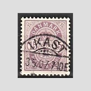 FRIM�RKER DANMARK | 1901-02 - AFA 38 - 15 �re gr�lilla - Lux Stemplet IKAST