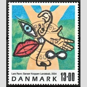 FRIMRKER DANMARK | 2004 - AFA 1398 - Frimrkekunst - 13,00 Kr. flerfarvet - Pragt Stemplet