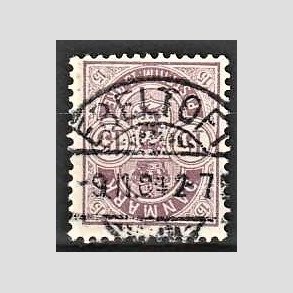 FRIM�RKER DANMARK | 1901-02 - AFA 38 - 15 �re gr�lilla - Lux Stemplet omvendt