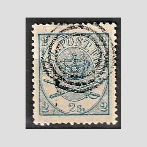 FRIMRKER DANMARK | 1864-70 - AFA 11 - 2 Skilling bl - Krone Scepter - Stemplet