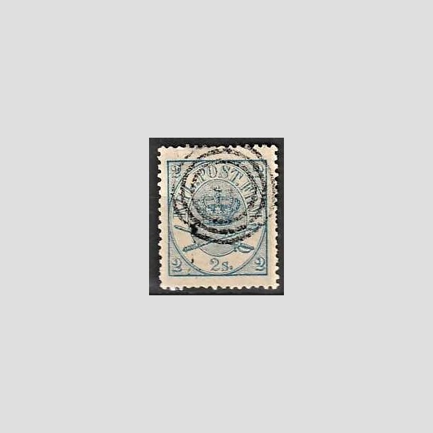 FRIMRKER DANMARK | 1864-70 - AFA 11 - 2 Skilling bl - Krone Scepter - Stemplet