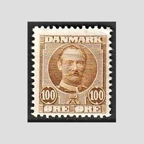 FRIM�RKER DANMARK | 1907 - AFA 59 - Frederik VIII 100 �re gulbrun - Ubrugt