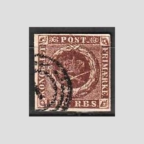 FRIMRKER DANMARK | 1852 - AFA 1 - 4 R.B.S Ia rdbrun - Thiele I - Stemplet