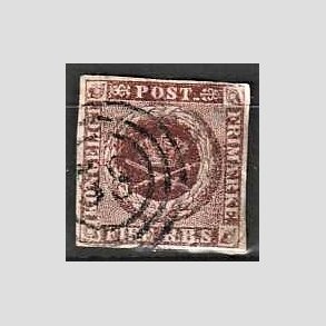 FRIMRKER DANMARK | 1852 - AFA 1 - 4 R.B.S Ia rdbrun - Thiele I - Stemplet