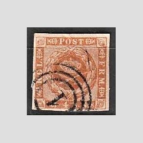 FRIMRKER DANMARK | 1858-62 - AFA 7 - 4 Skilling brun - Stemplet