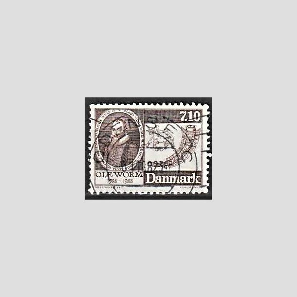 FRIMRKER DANMARK | 1988 - AFA 905 - Naturforskeren Ole Worm  - 7,10 Kr. brun - Lux Stemplet