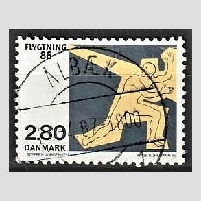 FRIM�RKER DANMARK | 1986 - AFA 872 - Flygtning 86 - 2,80 Kr. flerfarvet - Pragt Stemplet