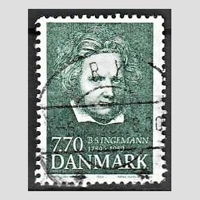 FRIM�RKER DANMARK | 1989 - AFA 945 - B. S. Ingemann - 7,70 Kr. gr�n - Pragt Stemplet Ry
