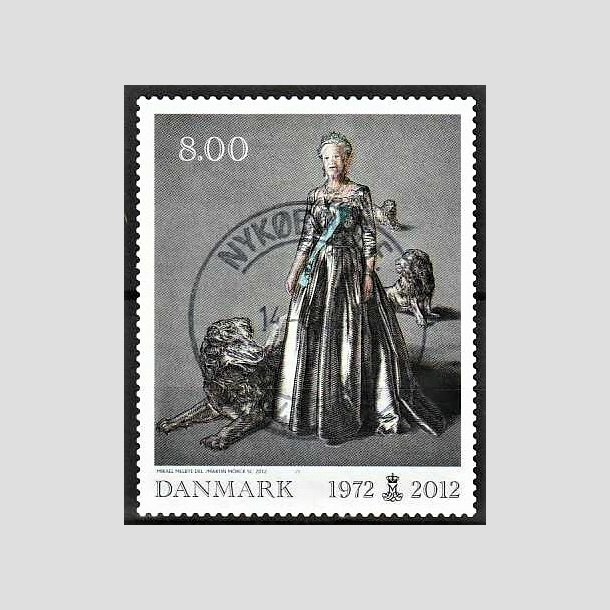 FRIMRKER DANMARK | 2012 - AFA 1694 - Dronning i 40 r - 8,00 Kr. flerfarvet - Pragt Stemplet