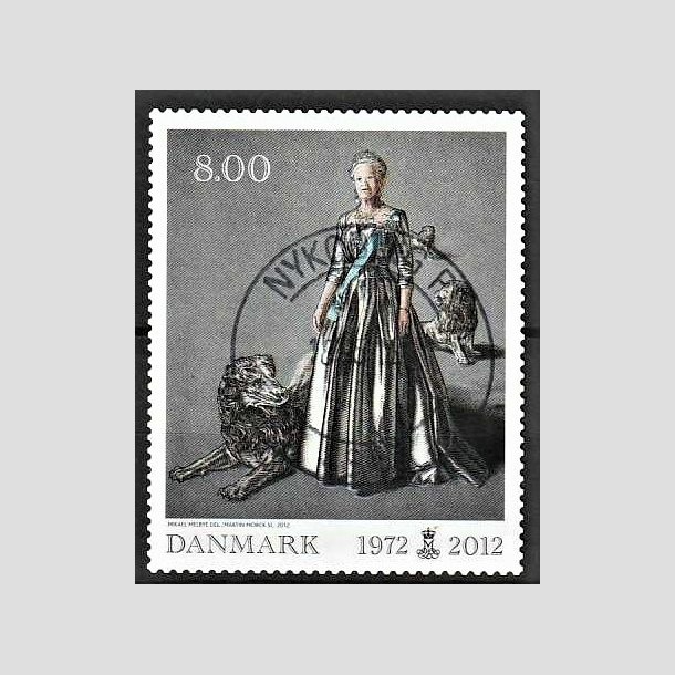 FRIMRKER DANMARK | 2012 - AFA 1694 - Dronning i 40 r - 8,00 Kr. flerfarvet - Pragt Stemplet