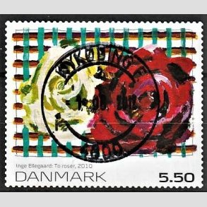 FRIMRKER DANMARK | 2010 - AFA 1630E - Frimrkekunst 14. - 5,50 Kr. flerfarvet - Pragt Stemplet Nykbing F