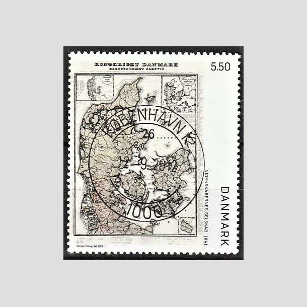 FRIMRKER DANMARK | 2009 - AFA 1585 - Danmarkskort - 5,50 Kr. flerfarvet - Pragt Stemplet