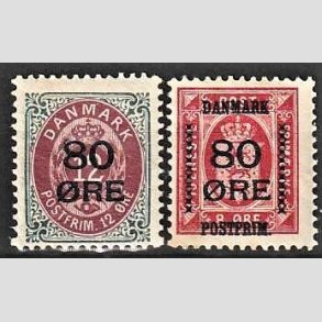 FRIMRKER DANMARK | 1915 - AFA 82,83 - 80 res Provisorier i st - Ubrugt
