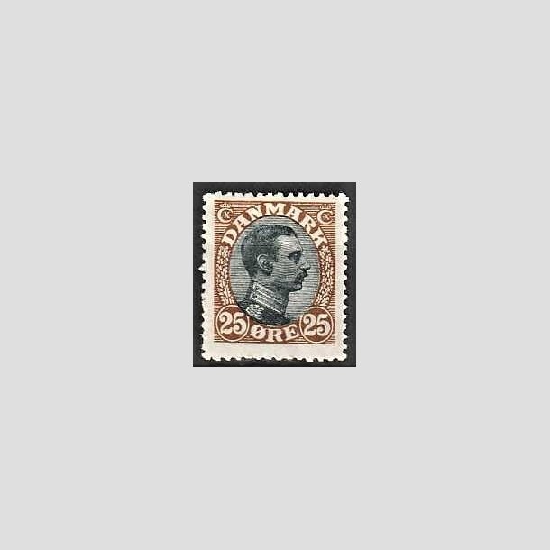 FRIMRKER DANMARK | 1918-20 - AFA 101 - Chr. X 25 re brun/sort - Ubrugt