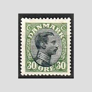 FRIMRKER DANMARK | 1918-20 - AFA 103 - Chr. X 30 re grn/sort - Ubrugt