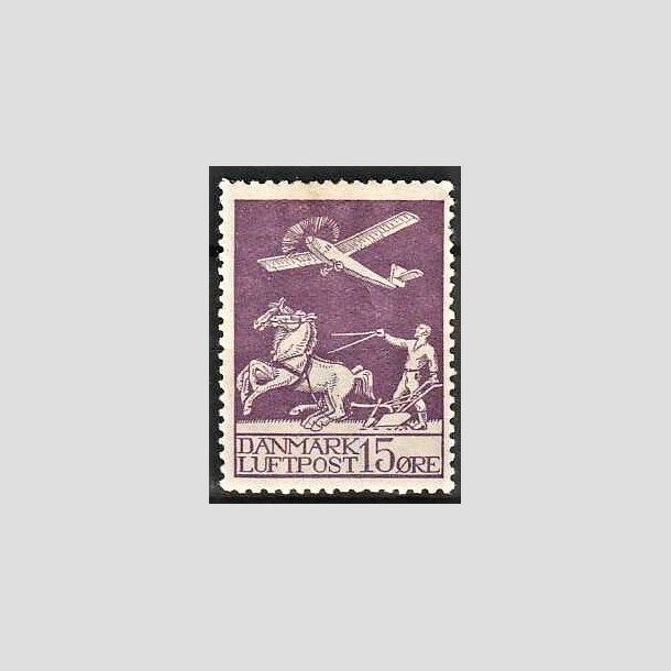 FRIMRKER DANMARK | 1925 - AFA 145 - Gl. Luftpost 15 re violet - Ubrugt