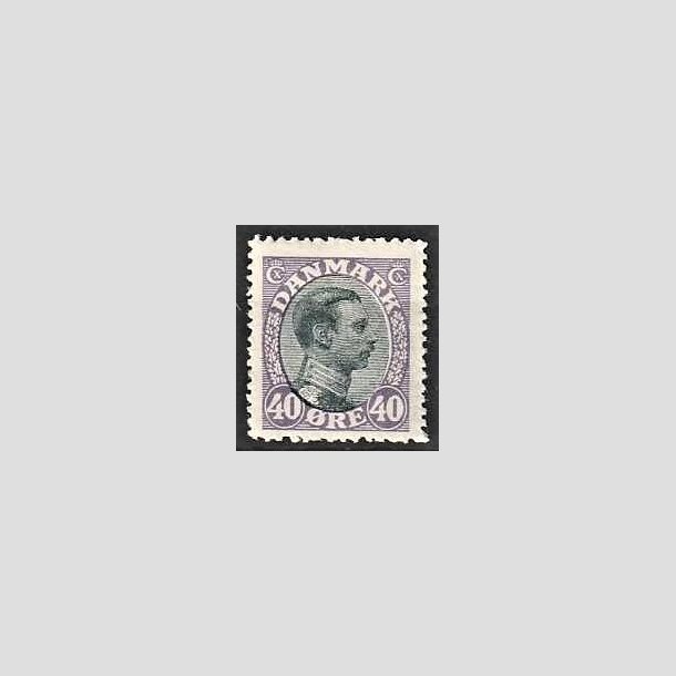 FRIMRKER DANMARK | 1918-20 - AFA 105 - Chr. X 40 re lilla/sort - Ubrugt