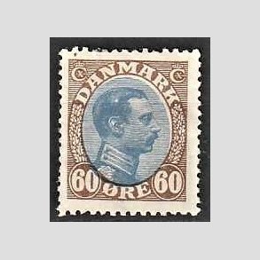 FRIMRKER DANMARK | 1918-20 - AFA 107 - Chr. X 60 re brun/bl - Ubrugt
