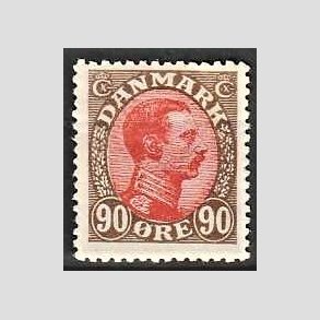 FRIMRKER DANMARK | 1918-20 - AFA 109 - Chr. X 90 re brun/rd - Ubrugt