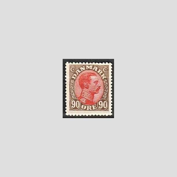 FRIMRKER DANMARK | 1918-20 - AFA 109 - Chr. X 90 re brun/rd - Ubrugt