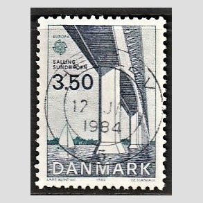FRIM�RKER DANMARK | 1983 - AFA 779 - EU Bygningskunst - 3,50 Kr. bl�/gr�nbl� - Pragt Stemplet