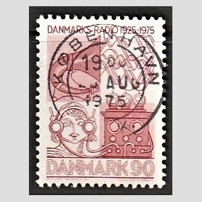 FRIM�RKER DANMARK | 1975 - AFA 583 - Danmarks Radio 50 �r - 90 �re r�d - Pragt Stemplet