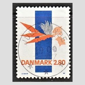 FRIM�RKER DANMARK | 1987 - AFA 877 - Kunst - 2,80 Kr. flerfarvet - Pragt Stemplet Juelsminde